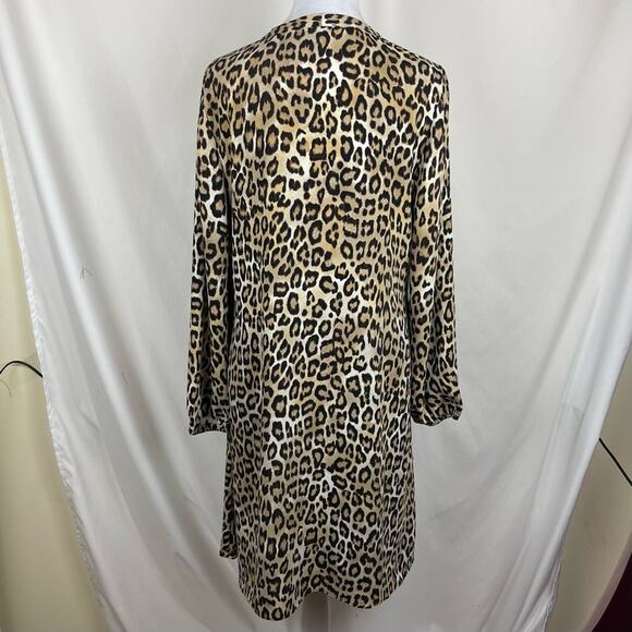 Chico’s Brown Tan Cheetah Print Party Date Night Dress NWOT Size 4 - Picture 5 of 13